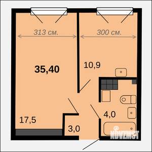 1-к квартира, вторичка, 35м2, 4/15 этаж