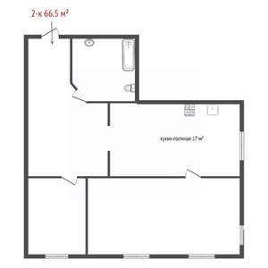 2-к квартира, вторичка, 67м2, 25/25 этаж