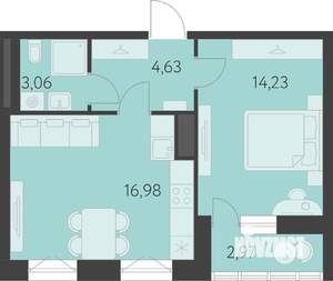 1-к квартира, вторичка, 40м2, 10/25 этаж