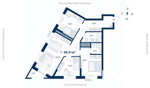3-к квартира, вторичка, 88м2, 30/31 этаж