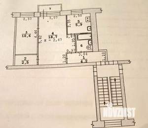 2-к квартира, вторичка, 45м2, 5/5 этаж