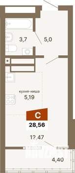 Студия квартира, вторичка, 29м2, 23/23 этаж