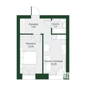 1-к квартира, вторичка, 38м2, 3/4 этаж