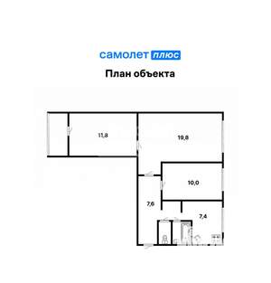 3-к квартира, вторичка, 61м2, 1/9 этаж