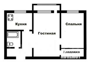 2-к квартира, вторичка, 47м2, 1/9 этаж