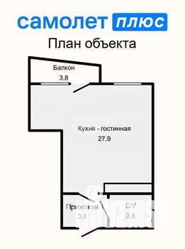 Студия квартира, вторичка, 34м2, 11/17 этаж