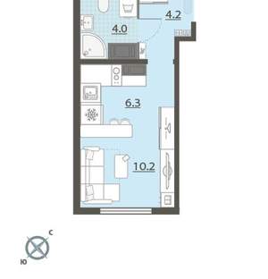 Студия квартира, вторичка, 25м2, 19/24 этаж