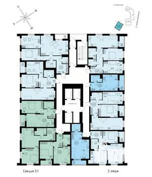 2-к квартира, строящийся дом, 66м2, 2/25 этаж