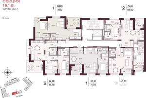 1-к квартира, вторичка, 65м2, 10/25 этаж