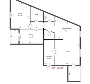 3-к квартира, вторичка, 95м2, 4/5 этаж
