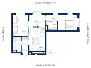 2-к квартира, вторичка, 67м2, 22/29 этаж