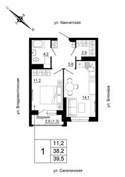 1-к квартира, вторичка, 40м2, 19/24 этаж