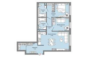 2-к квартира, сданный дом, 79м2, 2/8 этаж