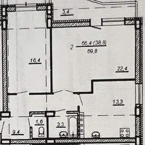 2-к квартира, вторичка, 65м2, 5/21 этаж