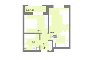 1-к квартира, вторичка, 40м2, 5/26 этаж