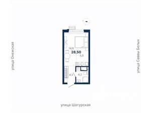 Студия квартира, вторичка, 29м2, 11/20 этаж