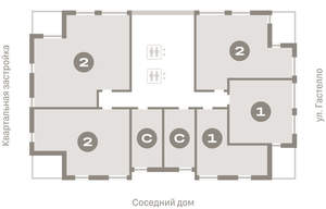 2-к квартира, вторичка, 66м2, 13/16 этаж