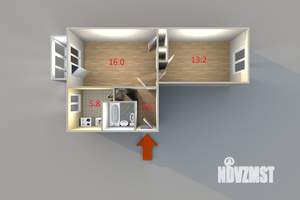 2-к квартира, вторичка, 43м2, 2/5 этаж
