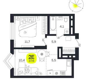 2-к квартира, вторичка, 38м2, 23/27 этаж