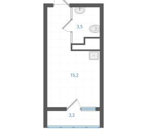 Студия квартира, вторичка, 20м2, 22/25 этаж