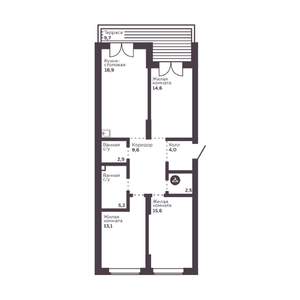 3-к квартира, вторичка, 86м2, 2/30 этаж