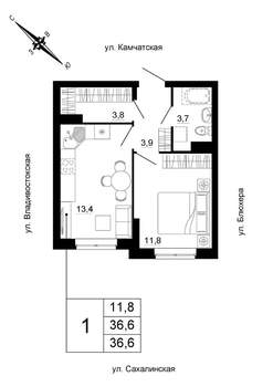 1-к квартира, вторичка, 37м2, 10/24 этаж