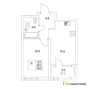 1-к квартира, вторичка, 40м2, 7/31 этаж