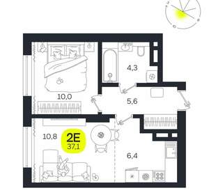 2-к квартира, вторичка, 37м2, 6/27 этаж