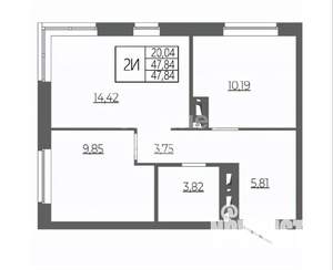 3-к квартира, вторичка, 48м2, 8/24 этаж