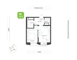 1-к квартира, вторичка, 37м2, 3/24 этаж