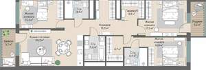3-к квартира, вторичка, 115м2, 11/15 этаж
