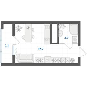1-к квартира, вторичка, 24м2, 14/31 этаж