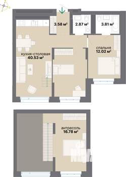 1-к квартира, вторичка, 80м2, 25/25 этаж