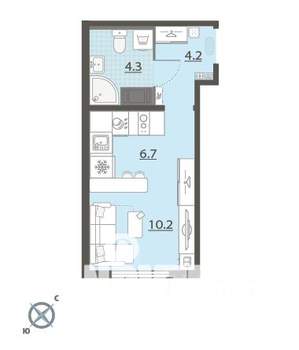 Студия квартира, вторичка, 25м2, 8/24 этаж
