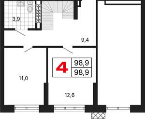 2-к квартира, вторичка, 61м2, 14/15 этаж