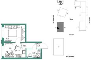 2-к квартира, вторичка, 27м2, 7/11 этаж