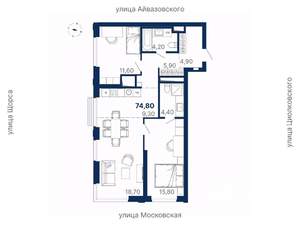 2-к квартира, вторичка, 75м2, 24/29 этаж