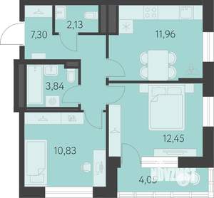 2-к квартира, вторичка, 51м2, 11/25 этаж