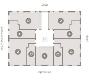2-к квартира, вторичка, 70м2, 5/8 этаж