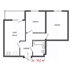 2-к квартира, вторичка, 51м2, 5/34 этаж