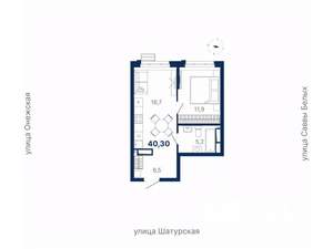 1-к квартира, вторичка, 40м2, 9/20 этаж
