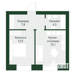 1-к квартира, вторичка, 40м2, 1/4 этаж