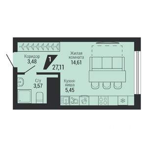 1-к квартира, вторичка, 28м2, 5/31 этаж