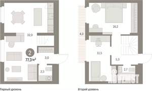 2-к квартира, вторичка, 77м2, 8/9 этаж