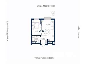 1-к квартира, вторичка, 43м2, 25/30 этаж