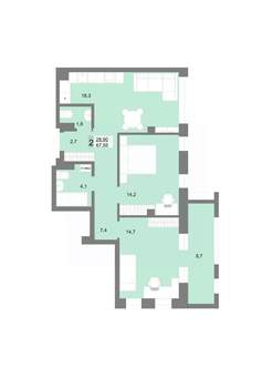 2-к квартира, вторичка, 66м2, 9/30 этаж