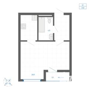 Студия квартира, вторичка, 32м2, 9/15 этаж