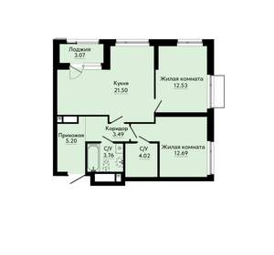 2-к квартира, вторичка, 65м2, 13/31 этаж