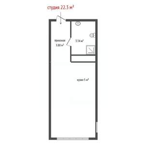 Студия квартира, вторичка, 22м2, 20/27 этаж