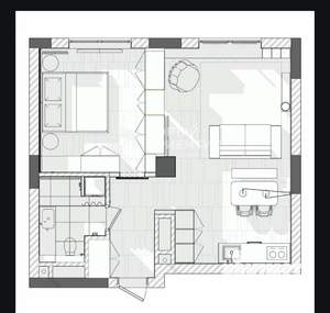 1-к квартира, вторичка, 50м2, 26/28 этаж